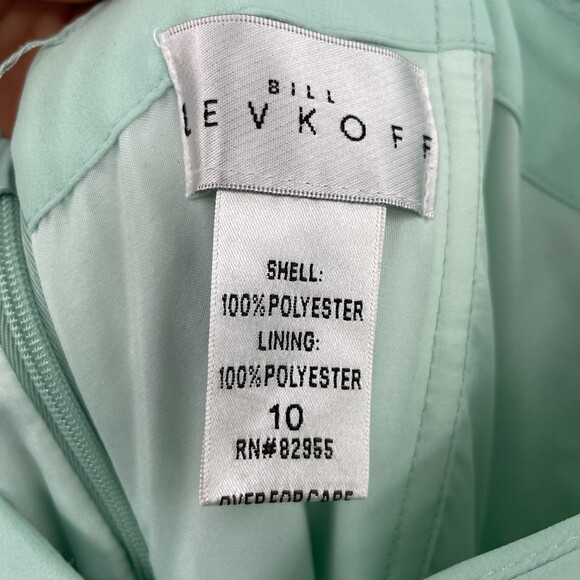 BILL LEVKOFF Mint Green Chiffon Lace Keyhole Bridesmaid Gown Maxi Dress Size 10 - Picture 7 of 8